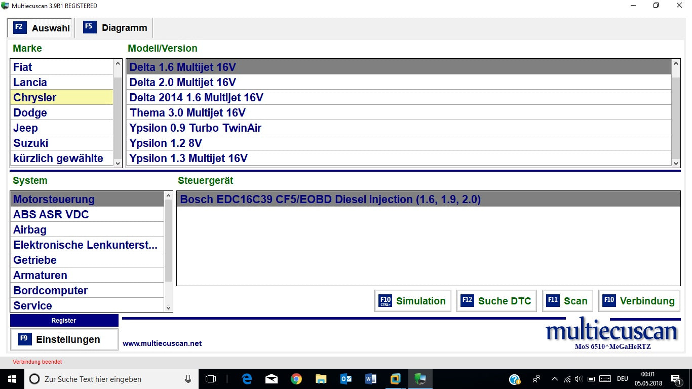 Fiat Multiecuscan 4.2 und 4.6R1 Erscheinungsdatum 03.2020, inclusive Registrierung zur Vollversion, Mehrsprachig , Multiecuscan = Multi-ECU-Scan