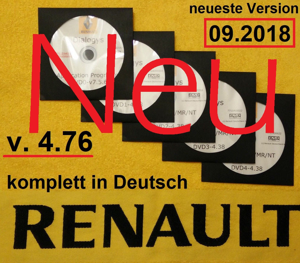 Renault Dacia Dialogys 09/2018 Applikation Programm 7.5.6 Version 4.76 komplett in Deutsch