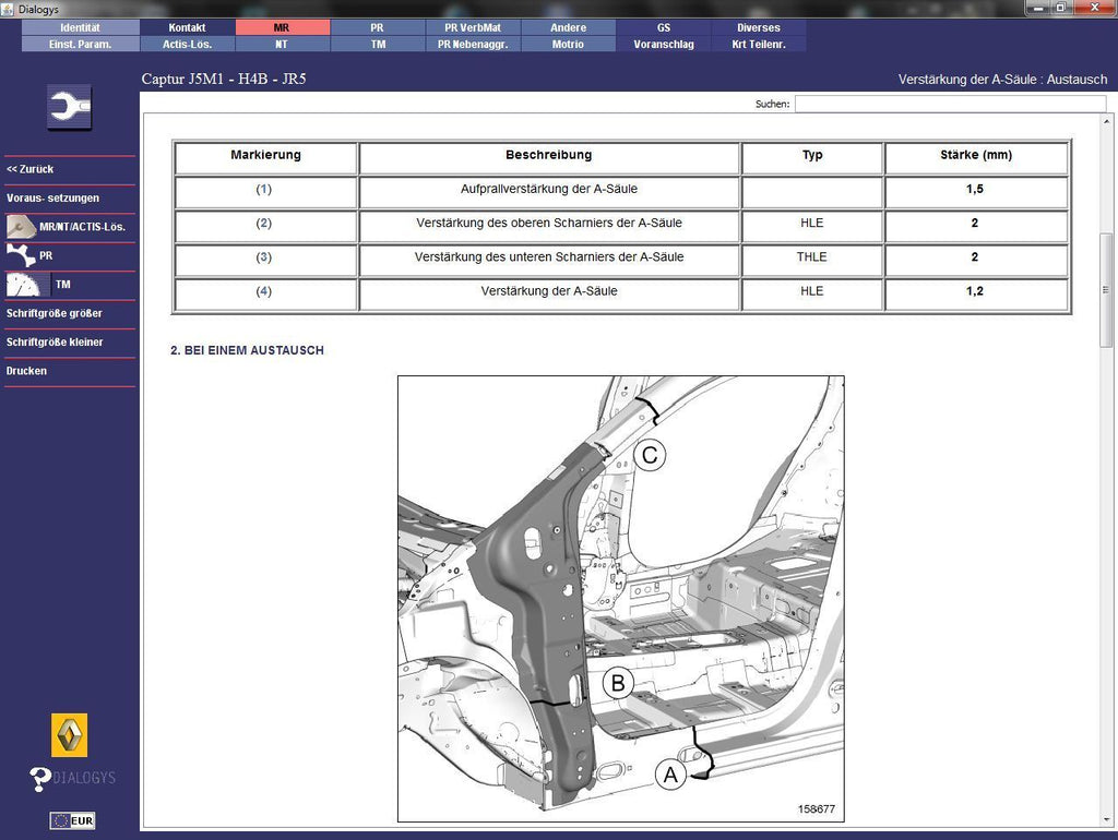 Renault Dacia Dialogys 09/2018 Applikation Programm 7.5.6 Version 4.76 komplett in Deutsch