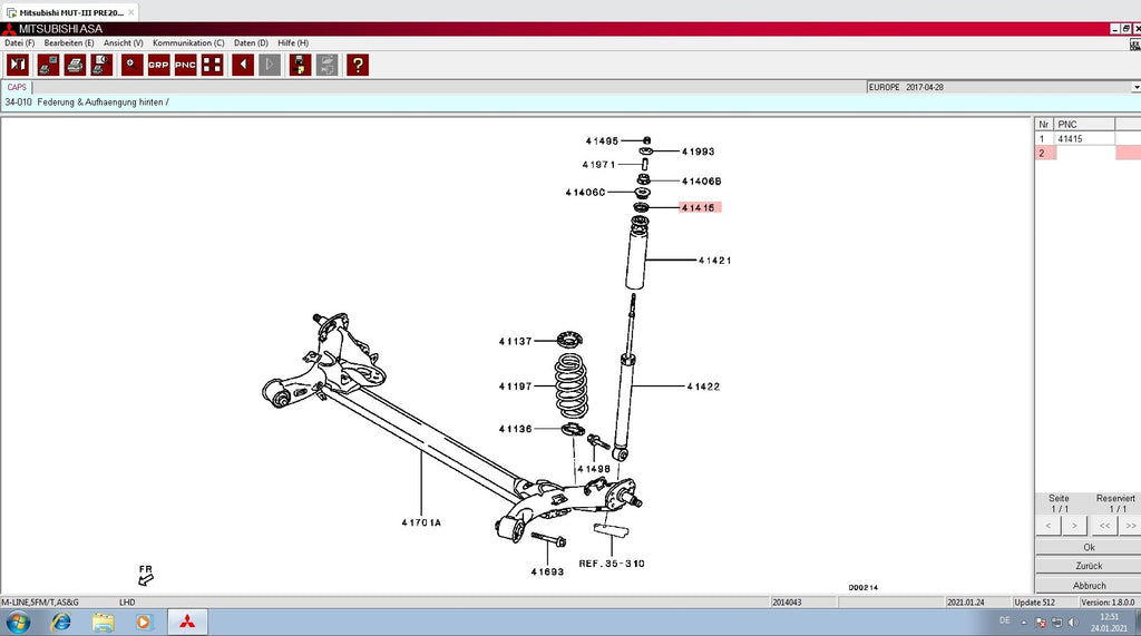 Mitsubishi M.U.T-II SE PRE 20091-00 veröffentlicht 09.2020 + ECU Rewrite ROM Data 2009-2018 + Mitsubishi ASA v.1.8.0.0 + Pauschalpreis-Handbuch
