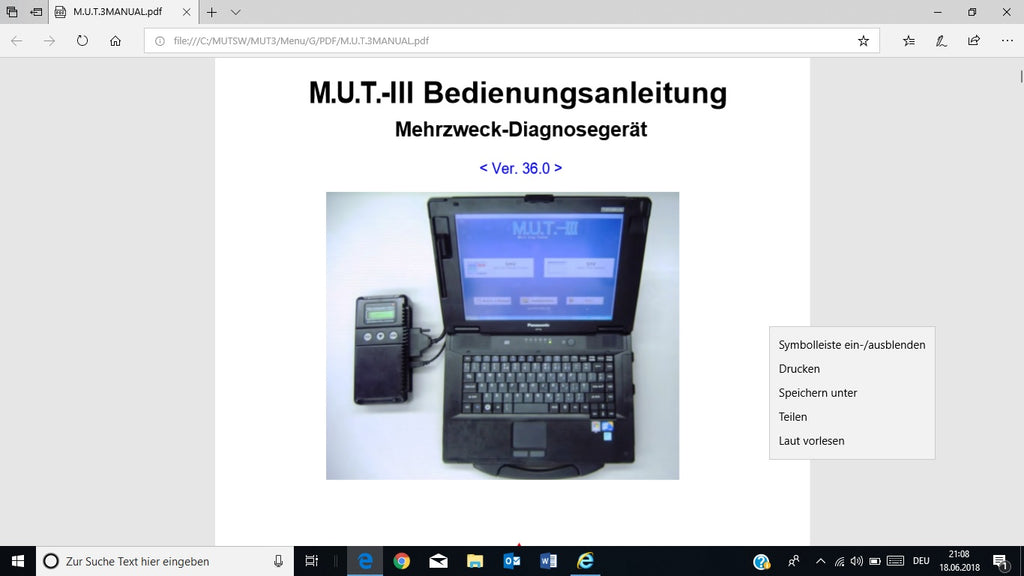 Mitsubishi M.U.T-III PRE 18031-00 veröffentlicht 05/2018     + ECU Rewrite ROM Data 2009-2018 + kostenlos dabei Mitsubishi ASA v.1.8.0.0 + Pauschalpreis-Handbuch