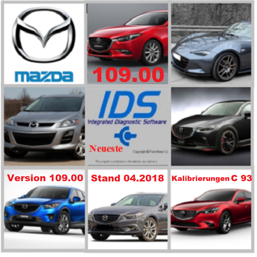 ​Mazda IDS 109.00 + Kalibrierungen v93 Diagnose Software von 04.2018 zum selber installieren
