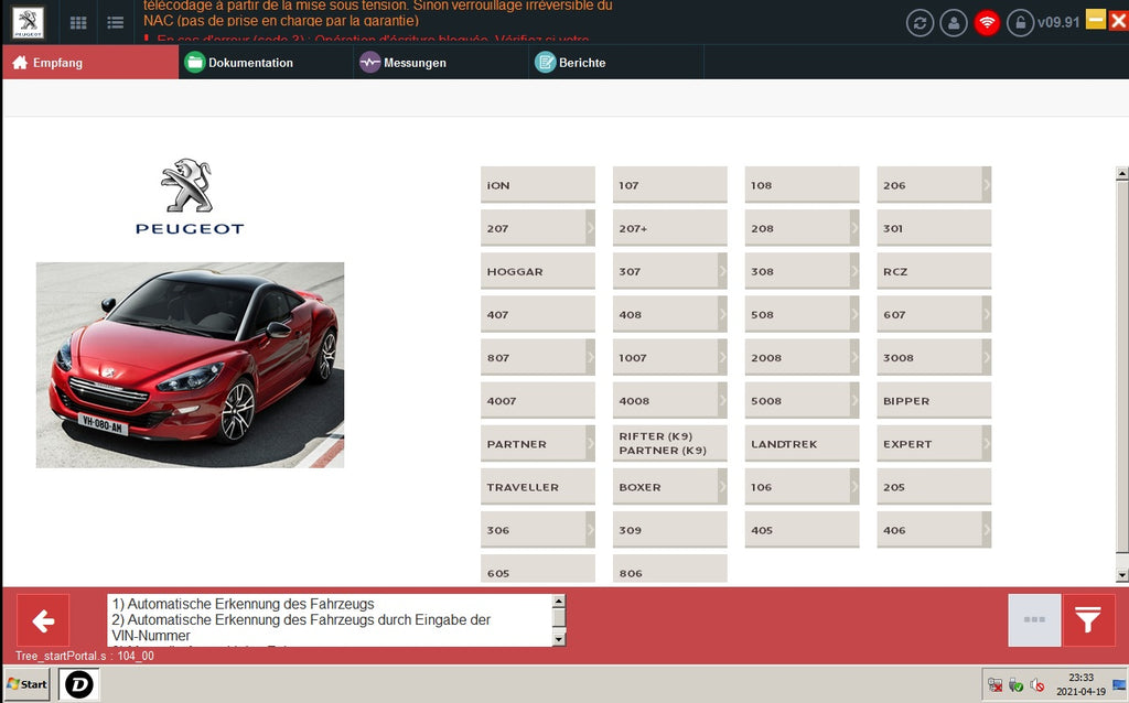DiagBox Version 9.91 VM Ware von (03.2021) - die neueste voll funktionsfähige Diagnose- und Programmiersoftware von Peugeot, Citroen, DS-Mobile, Opel Vauxhall und FengShen 