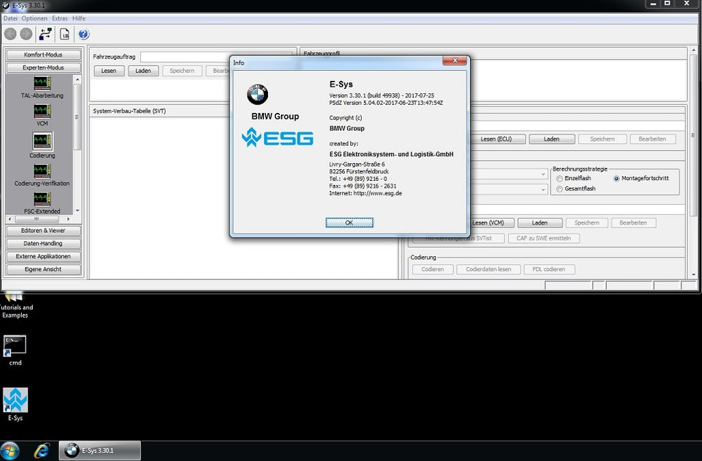 BMW E-Sys 3.30.1 incl. E-Sys Launcher Premium Setup 2.8.1.155, incl. Token Generator. Zum Kodieren der BMW -  F Serie, Version 2019