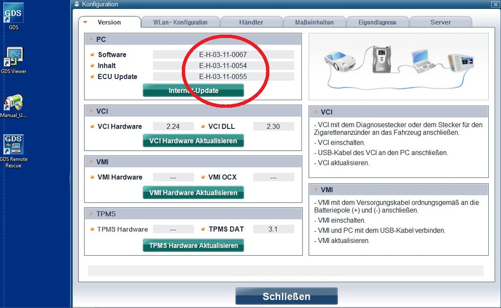 Hyundai GDS 12.2017/2018 Diagnose und Reparaturanleitungen, letzte erschienene Version 03-11-0067