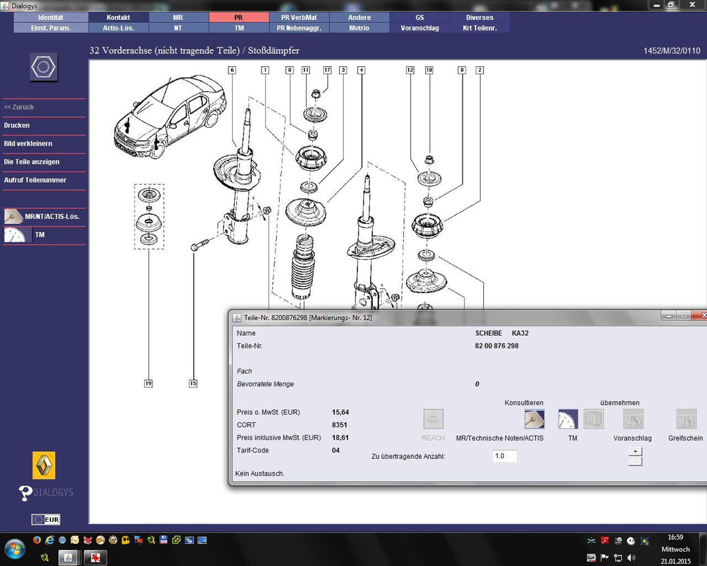 Renault Dacia Dialogys 09/2018 Applikation Programm 7.5.6 Version 4.76 komplett in Deutsch