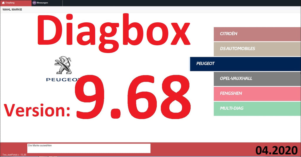 DiagBox Version 9.68 VM Ware von (04.2020) - die neueste voll funktionsfähige Diagnose- und Programmiersoftware von Peugeot und Citroen 