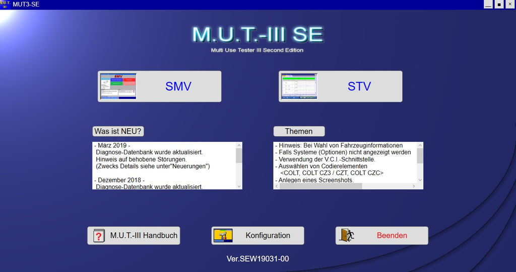 Mitsubishi M.U.T-II SE PRE 19031-00 veröffentlicht 2019 + ECU Rewrite ROM Data 2009-2018 + kostenlos dabei Mitsubishi ASA v.1.8.0.0 + Pauschalpreis-Handbuch