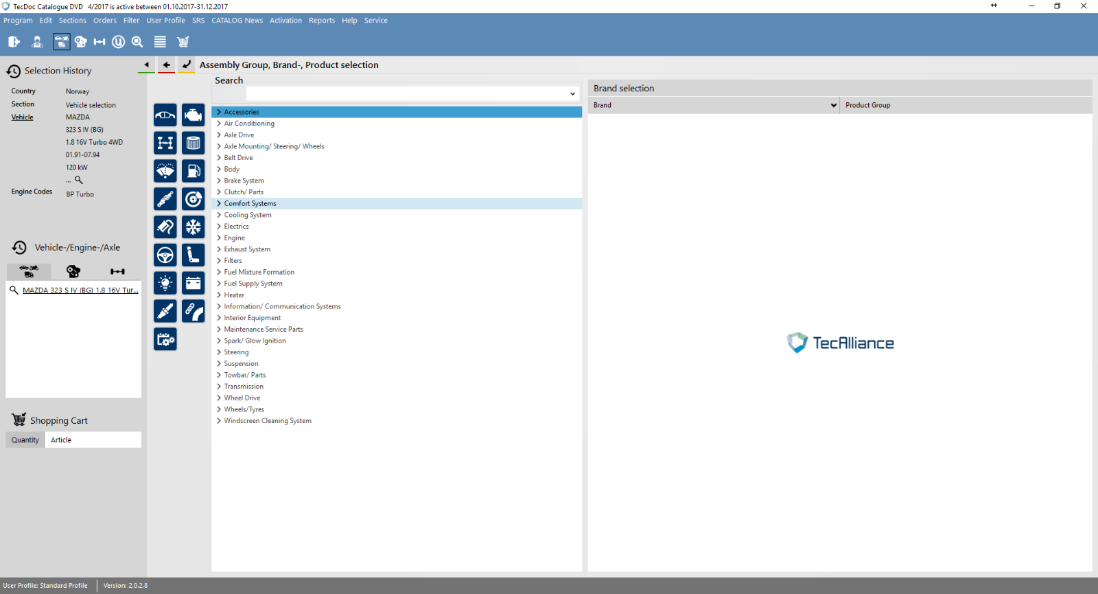 TecDoc TecAlliance Teile Katalog Vollversion 2.0.2.8, Q4.2017 Jahr / Erscheinungsdatum: 31.12.2017 
