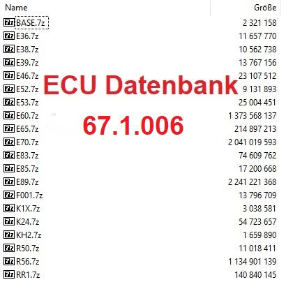 BMW SP-Daten V67.1 und ECU Datenbank plus Coding Tool 2.50 von 03.2020 für WinKFP, Tool32, NCS Expert. 