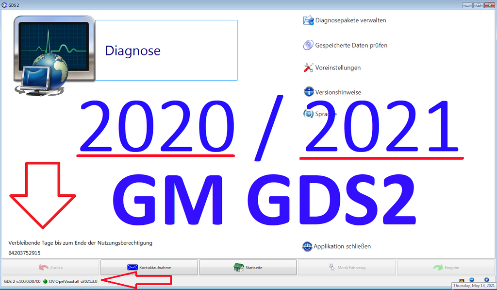 Opel Vauxhall Global und Chevrolet  GDS 2 Version 2020/21, Mehrsprachig. Diagnose-Software für GM Vauxhall, fertig installiert und freigeschaltet. Kein Ablauf