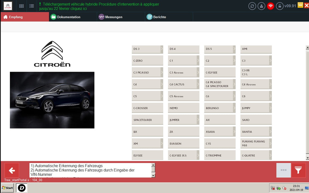 DiagBox Version 9.91 VM Ware von (03.2021) - die neueste voll funktionsfähige Diagnose- und Programmiersoftware von Peugeot, Citroen, DS-Mobile, Opel Vauxhall und FengShen 