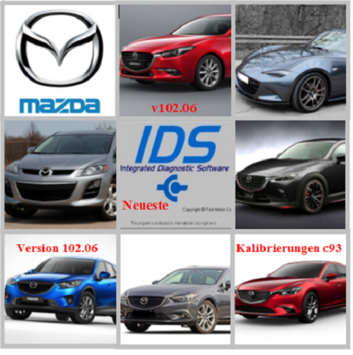 Mazda IDS 102.06 Diagnose Software  + Kalibrierungen c93 Multilingual auch Deutsch
