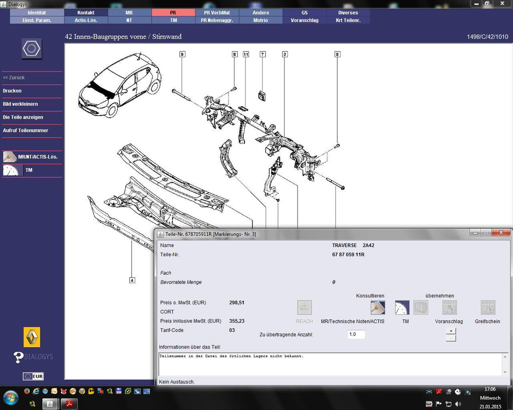 Renault Dacia Dialogys 09/2018 Applikation Programm 7.5.6 Version 4.76 komplett in Deutsch